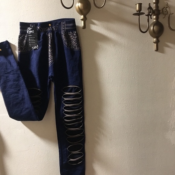 Pants - Distressed w Mesh Leggings Pants - Distressed w Mesh Leggings